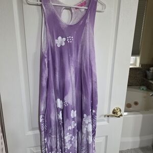 Purple Floral Sleeveless Dress